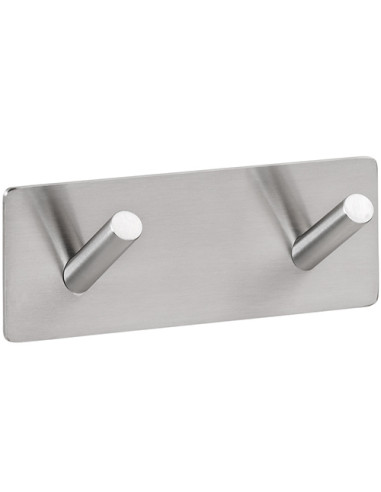 EASY: Hanger with 2 hooks, brushed