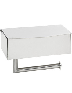 Toilet paper holder with box, stainless steel, brushed