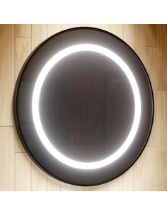 JUNO PLUS mirror with LED lighting, Ø85cm, IP44