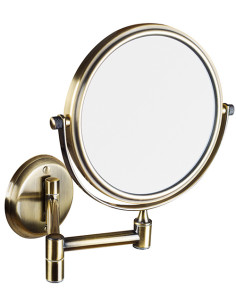 RETRO bronze: Double-sided cosmetic mirror, ø 140 mm