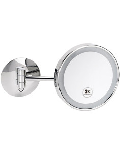 Cosmetic mirror with LED lighting, ø 200 mm