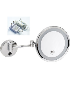 Cosmetic mirror with LED lighting, ø 240 mm