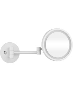 WHITE: Cosmetic mirror with LED lighting, ø 200 mm