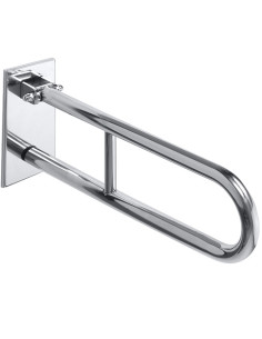 HELP: Folding grab bar in U shape 600 mm, stainless steel, polished, with cover