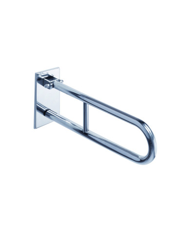 HELP: Folding grab bar in U shape 600 mm, stainless steel, brushed, with cover