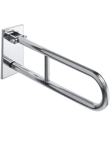 HELP: Folding grab bar in U shape 750 mm, stainless steel, polished, with cover