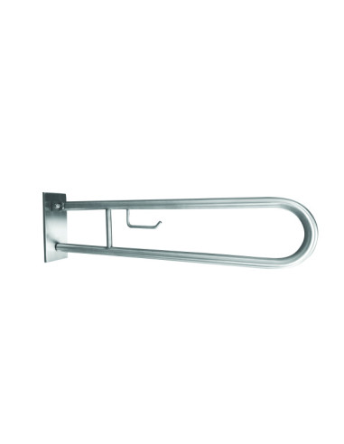 HELP: Folding grab bar in U shape with TP holder, 850 mm, stainless steel, matt, with cover