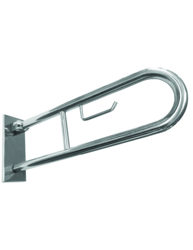 HELP: Folding grab bar in U shape with TP holder 600 mm, stainless steel, polished, with cover