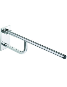 HELP: Folding grab bar 760 mm, stainless steel, polished, with cover