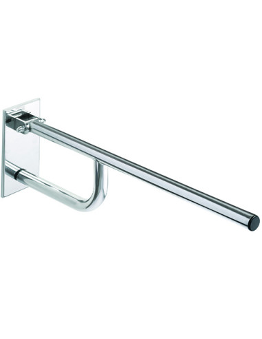 HELP: Folding grab bar 760 mm, stainless steel, polished, with cover