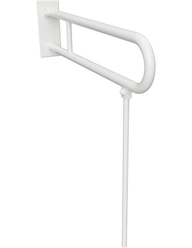 HELP: Folding grab bar in U shape with support 813 mm, white, with cover flange