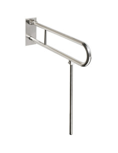 HELP: Folding grab bar with support in U shape 750 mm, stainless steel, polished, with cover