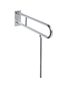 HELP: Folding grab bar with support in U shape 600 mm, stainless steel, brushed, without cover