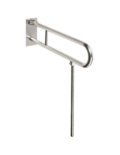 HELP: Folding grab bar with support in U shape 600 mm, stainless steel, polished, without cover