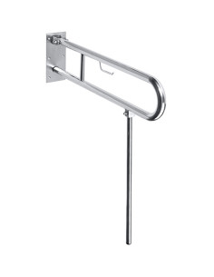 HELP: Folding grab bar in U shape with support leg and TP holder 600 mm, polished, without cover