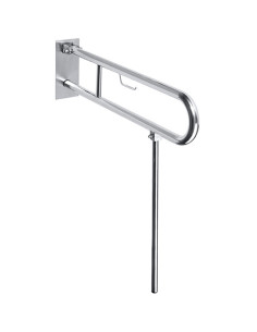 HELP: Folding grab bar in U shape with TP holder 600 mm, stainless steel, brushed,  with cover