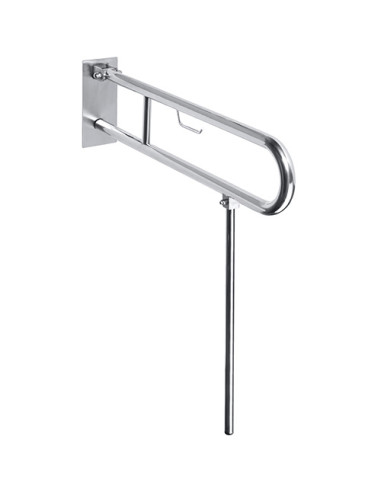 HELP: Folding grab bar in U shape with TP holder 750mm, stainless steel, polished, with cover