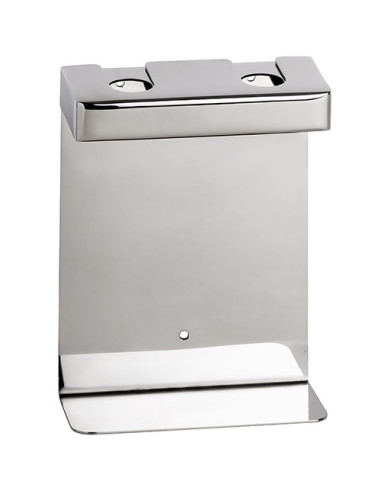 Double holder for soap dispenser, square, polished