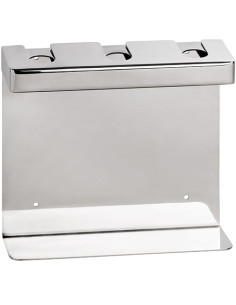 Triple holder for soap dispenser, square, polished