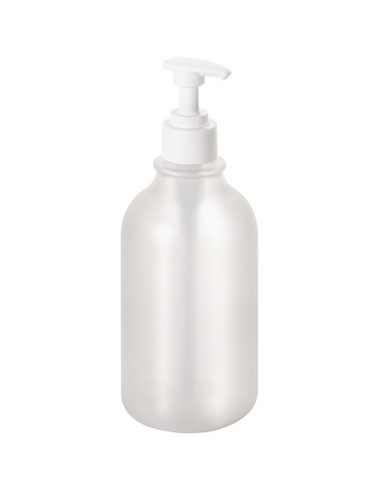 Plastic bottle with pump for soap dispenser, round, transparent, 500 ml