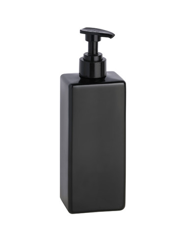 Plastic bottle square black with pump for soap dispenser, 500 ml