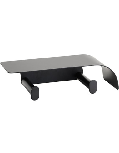 ORGANIC BLACK: Double paper holder with shelf