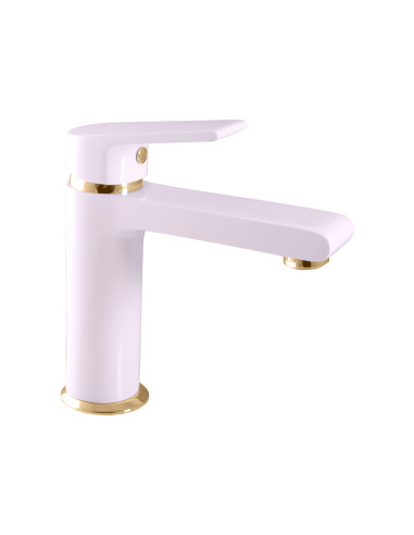 Basin lever mixer  COLORADO GLOSSY WHITE/GOLD - Barva bílá/zlato,Rozměr 3/8''