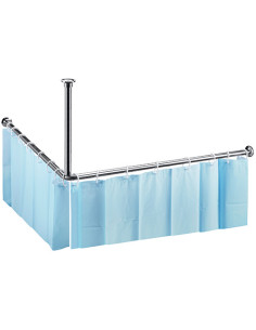 Corner shower curtain holder, 900x900mm, stainless steel, polished