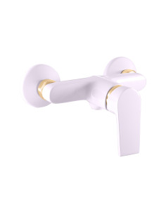Single lever shower mixer COLORADO GLOSSY WHITE/GOLD -...
