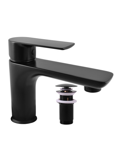 Washbasin faucet  with CLICK-CLACK VLTAVA BLACK MATT/GOLD - Barva černá matná/zlato,Rozměr 3/8''