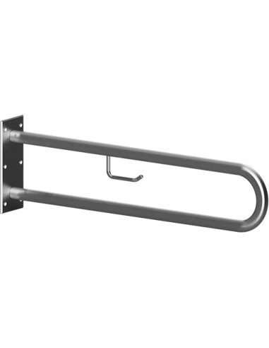 HELP: Grab bar in U shape with TP holder 600 mm, stainless steel, brushed, without cover