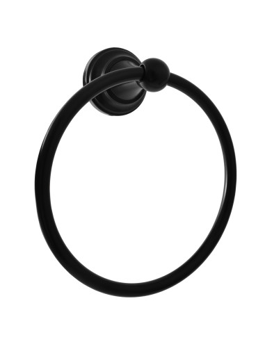 Ring towel holder black matt Bathroom accessory MORAVA RETRO - Barva černá matná