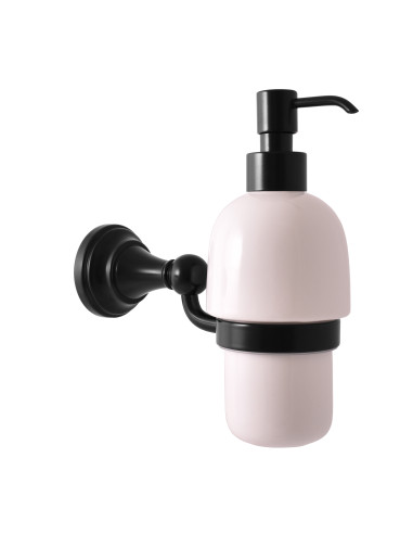 Ceramic soap dispenser black matt Bathroom accessory MORAVA RETRO - Barva černá matná
