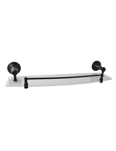 Glass shelf  500 mm black matt Bathroom accessory MORAVA RETRO - Barva černá matná