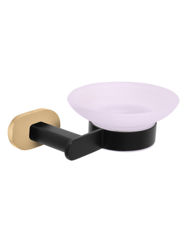 Soap dish black matt/gold Bathroom accessory YUKON - Barva černá matná/zlato