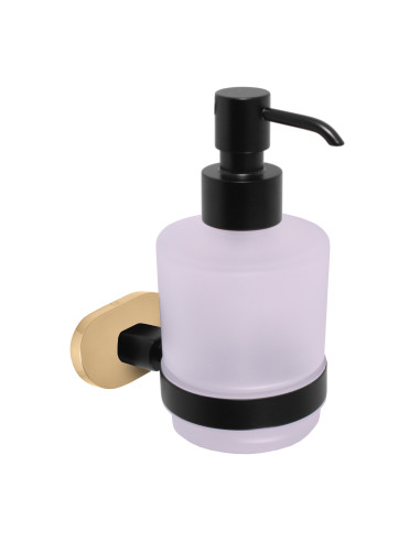 Soap dispenser black matt/gold Bathroom accessory YUKON - Barva černá matná/zlato