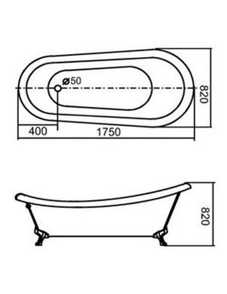 Акриловая ванна Gemy G9030 C фурнитура хром - 4