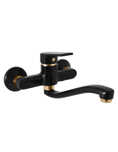 Washbasin and sink faucet  COLORADO BLACK MATT/GOLD - Barva černá matná/zlato,Rozměr 100 mm