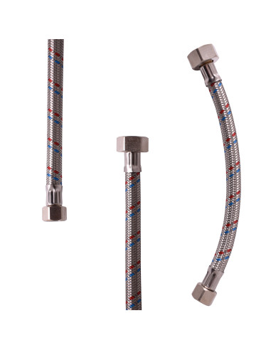 Flexi hose - Barva nerez ⌀ 12mm,Rozměr M15x1 x 1/2'', délka 20 cm