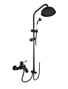 Single lever bath mixer with column shower set LABE BLACK...