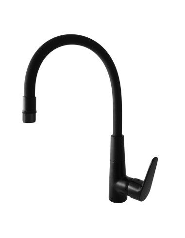 Sink lever mixer  with flexible spout  BLACK MATT AMUR - Barva černá matná,Rozměr 3/8''