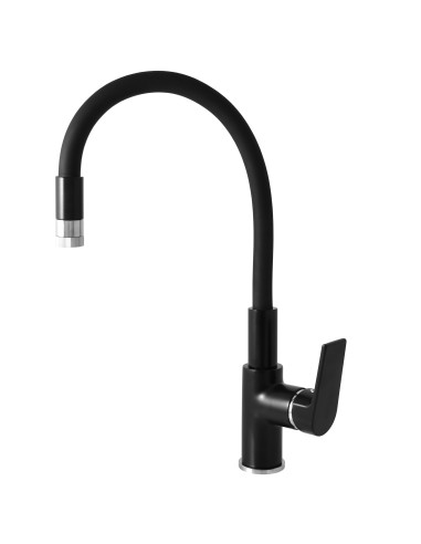 COLORADO Sink lever mixer with flexible spout with shower BLACK MATT/CHROME - Barva černá matná/chrom,Rozměr 1/2''