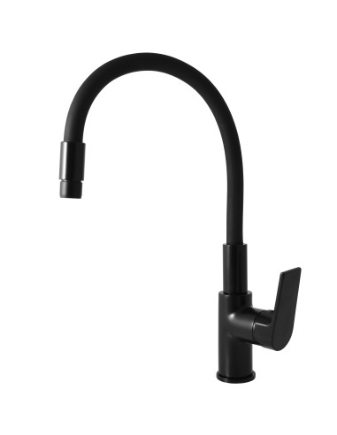COLORADO Sink lever mixer with flexible spout BLACK MATT - Barva černá matná,Rozměr 3/8''