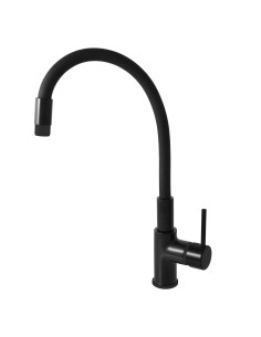 SEINA Sink lever mixer with flexible spout BLACK MATT -...