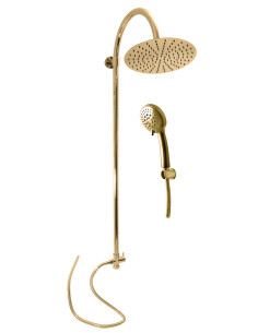 Shower set with overhead and hand shower - gold - Barva...