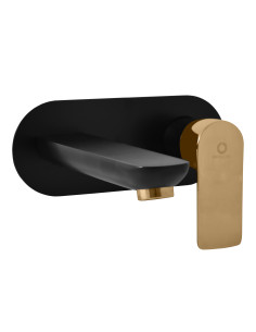 Washbasin built-in faucet VLTAVA BLACK MATT/GOLD - Barva...