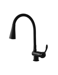 Sink lever mixer with flexible spout LABE BLACK MATT  -...