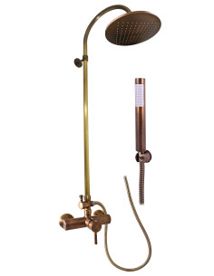 Shower lever mixer with head and hand shower SEINA BRONZE...
