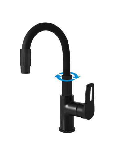 Basin lever mixer with flexible spout COLORADO BLACK MATT - Barva černá matná,Rozměr 3/8''