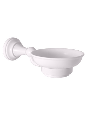 Ceramic soap dish white  Bathroom accessory MORAVA RETRO - Barva bílá